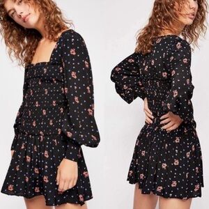 Free People Two Faces Mini Dress in Black Combo
